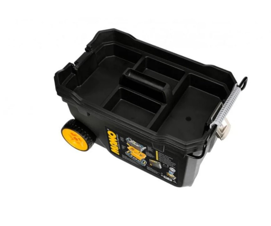 Tool Box With Wheels, Upper And Inner Drawers, Trolley System, Plastic Lock, 28 Inches, Size 380×646×415 Mm, Brand: Mano, Made In Turkey.