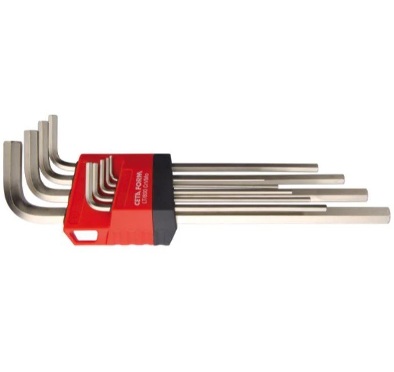 Long Hex Key Set, 9 Pieces, Model LT/800, Brand: Keytaform, Made In Turkey.