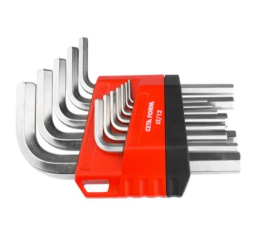 Short Hex Key Set, 12 Pieces With Pouch, Model LT/12, Made In Turkey.