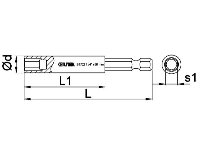 Magnetic Bit 10mm × 45mm, Ceta Form, BT/1045
