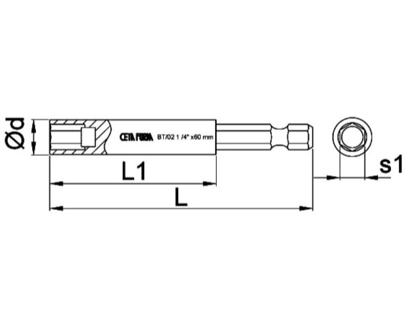 Magnetic Bit 8.0mm × 42mm, Ceta Form, BT/0842