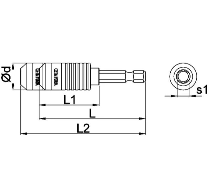 1/4" × 80mm Magnetic Adapter With New Swivel Head, Ceta Form, Turkish, BT/01SH