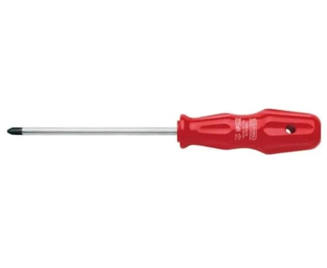 PH2 Cross (Phillips) Screwdriver With Red Handle, 125mm, Ceta Form, Turkish, 4200/63M
