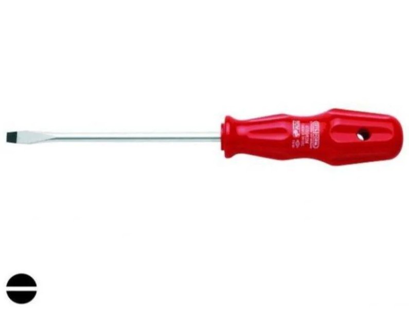 Slotted Screwdriver With Red Handle, 10mm × 200mm, Ceta Form, 4100/86M