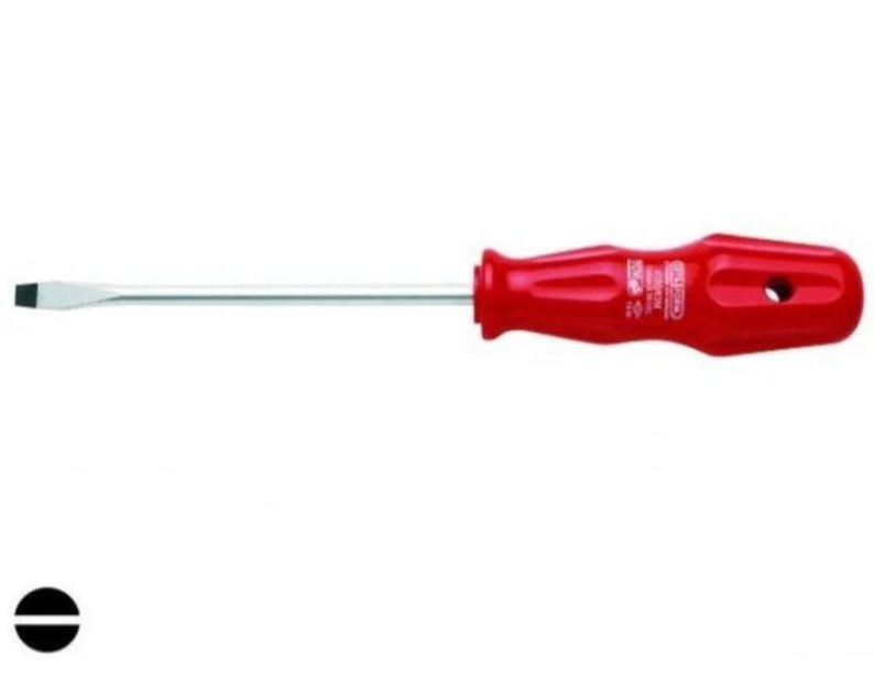 Slotted Screwdriver With Red Handle, 8mm × 150mm, 4100/74M