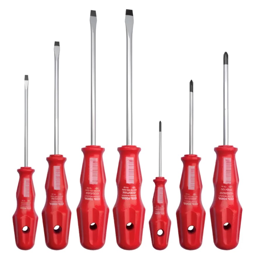 7-Piece Red Handle Slotted And Phillips Screwdriver Set, 4000M/7ST1