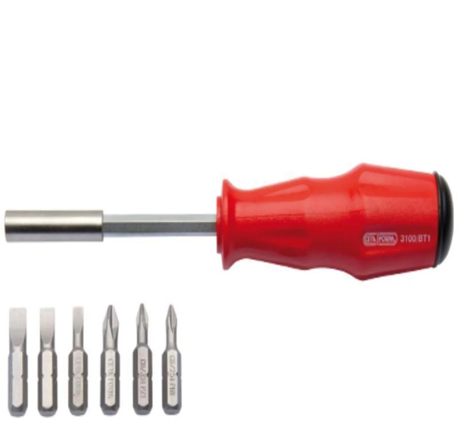 7-Piece 1/4" Screwdriver Bit Set With Handle, 3100/BT6A