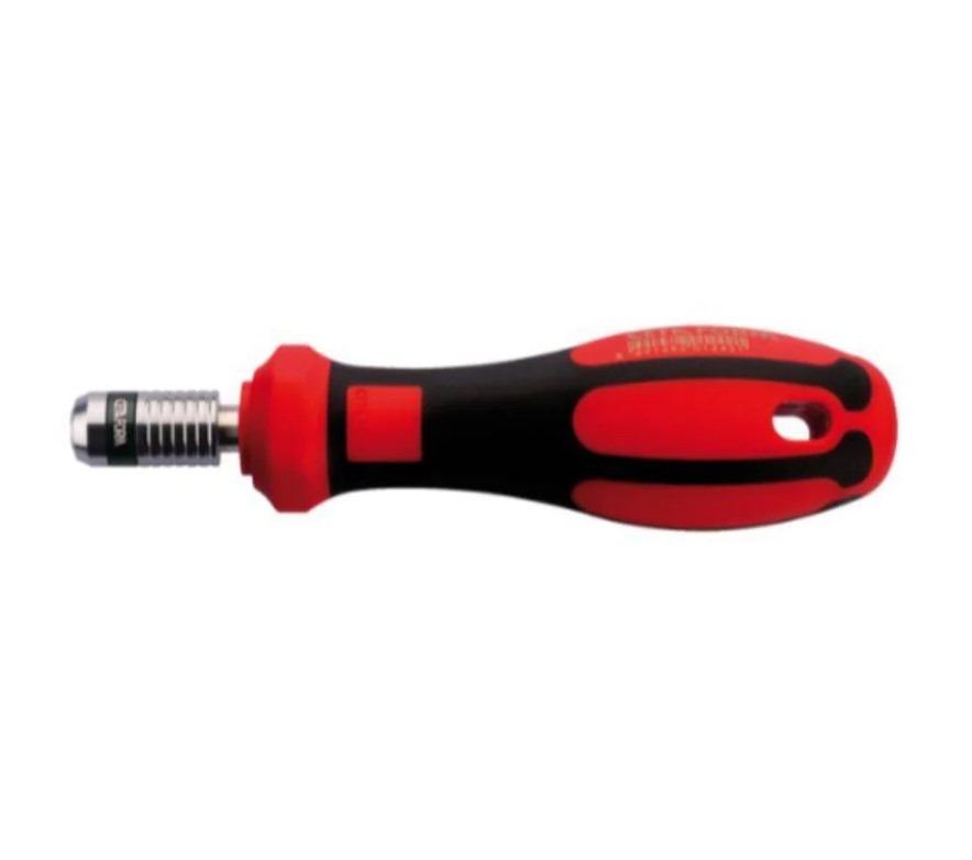 Ceta Form 1/4" Bit Screwdriver Handle, Short Black & Red Handle, F26/LBT