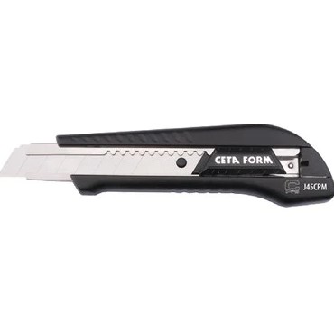 Stainless Steel Cutter With Metal Body, Rust-Resistant, Auto-Locking Blade, 18mm, J45CPM