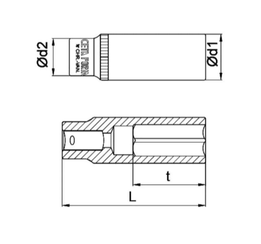 3/8" Long Socket , 16mm, C14-H16