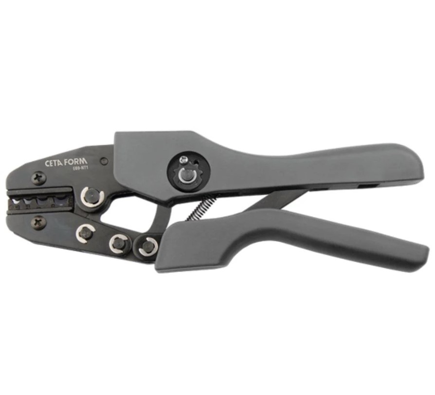 Insulated Crimping Pliers, Grey Handle, For 0.05–10.0mm, 150mm Length, E69-NT1