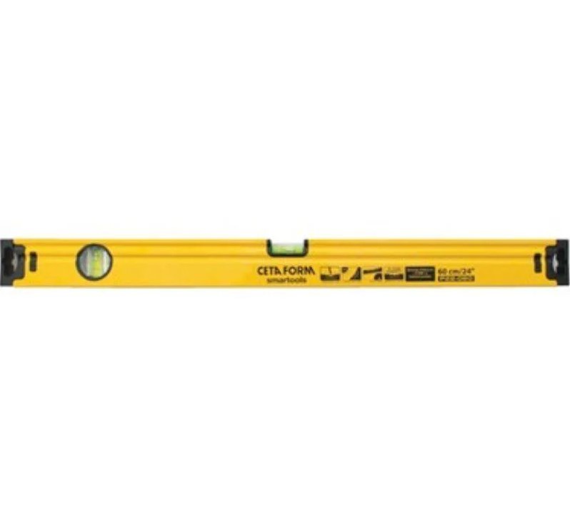 80cm Magnetic Spirit Level – Ceta Form, Turkish-made, Yellow, Model P22-080M