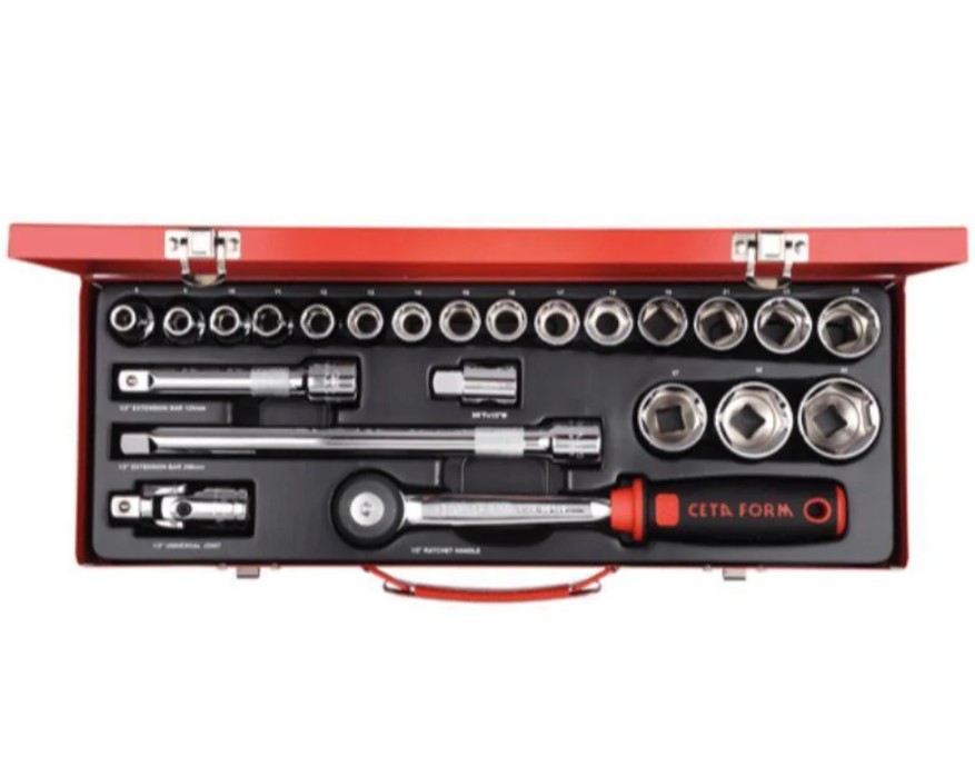 23-Piece Hex Socket Set – 1/2" Drive, Metal Box, Model C20-23PH4