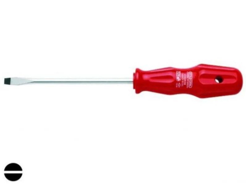 Ceta Form Red Slotted Screwdriver, 10 × 150 Mm, Model F30-100-150