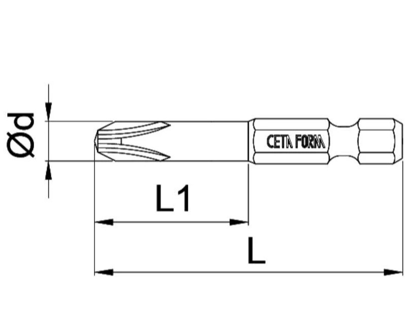 PH2 x50 سن مفك 50 مم صليبة كيتا فورم CB/492