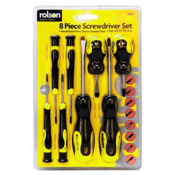 Screwdriver Set 28852 (8 Piece): Includes Precision, Stubby And 100mm Handles