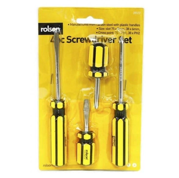 4pc Screwdriver Set Rolson