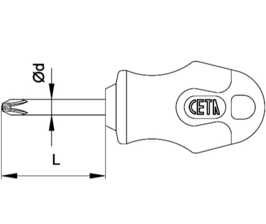 Ceta Form Super Phillips Screwdriver PH1 X 25mm (Model: F16-001-025)