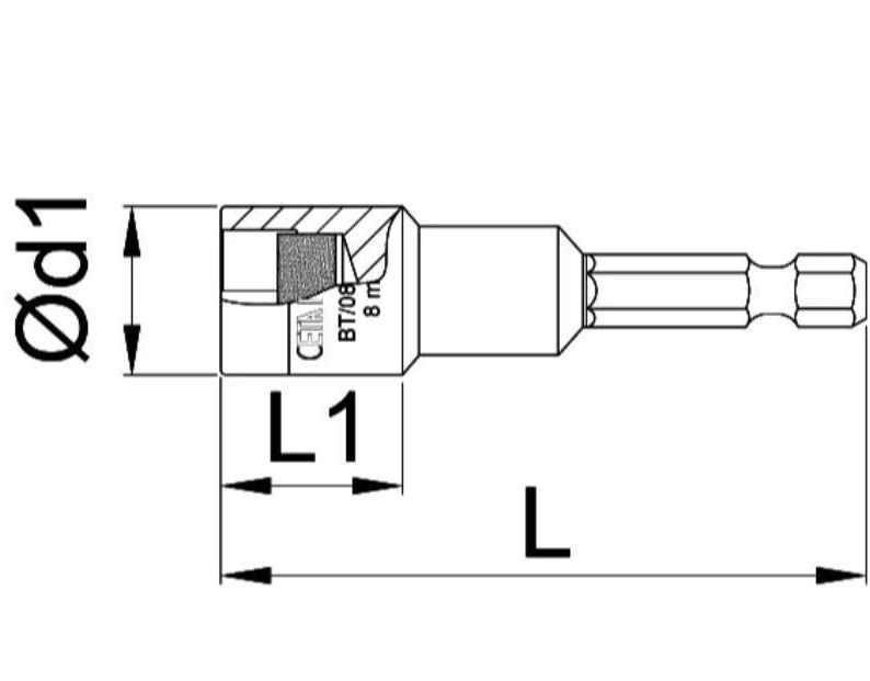 Ceta Form Turkish Long Magnetic Bit 17mm X 65mm (Model: BT/1765)