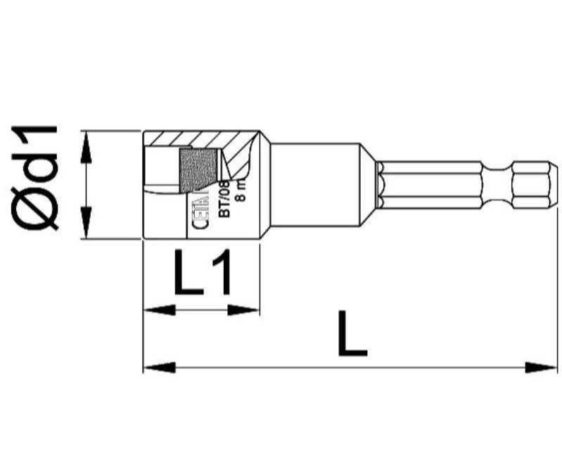 Ceta Form Turkish Long Magnetic Bit 13mm X 65mm (Model: BT/1365)