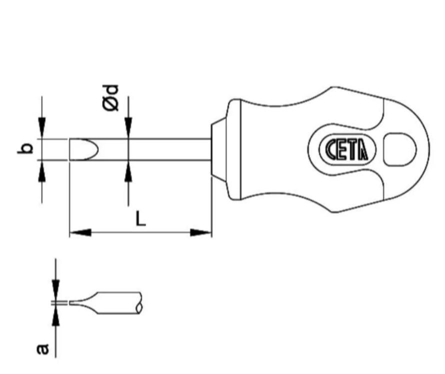 Ceta Form Super Slotted Screwdriver 6.5 X 25mm (Model: F13-065-025)