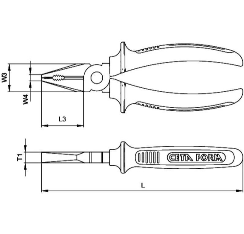 Ceta Form Combination Pliers With Red Handle 200mm, Polish Finish (Model: E01-43-0200)