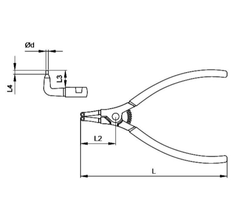 Ceta Form External Angle Circlip Pliers 180mm (Model: E66-44-0180)