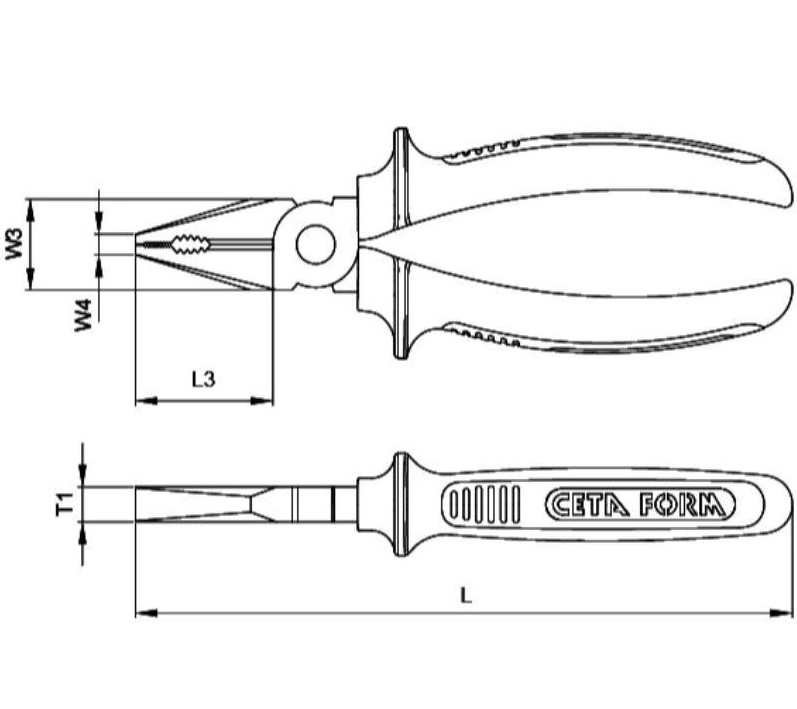 Ceta Form Turkish Combination Pliers With Red Handle 160mm (Model: E01-43-0160)
