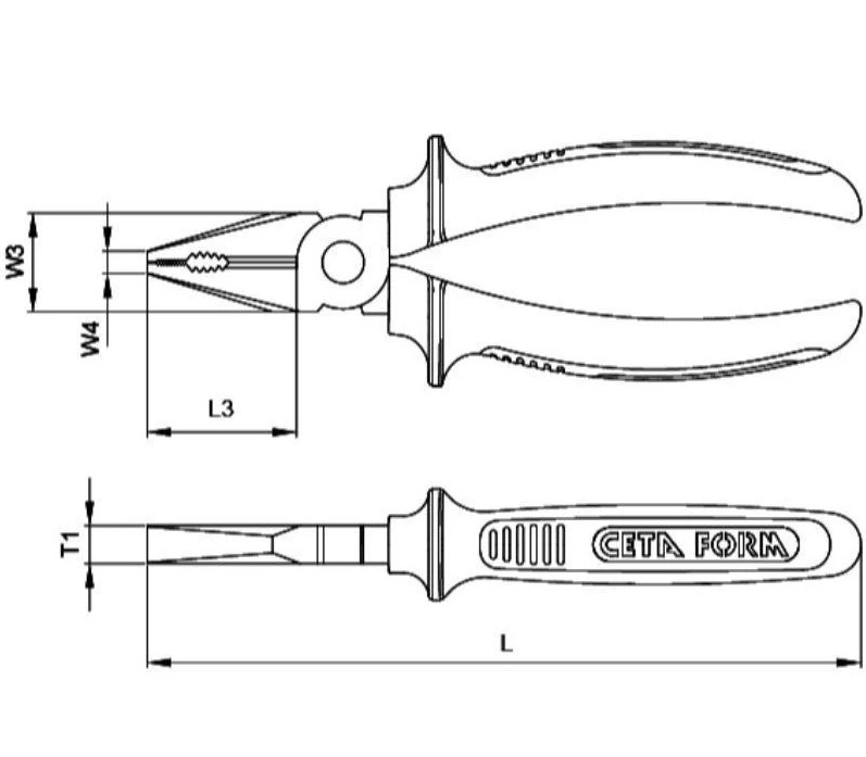 Ceta Form Turkish Combination Pliers With Red Handle 180mm (Model: E01-43-0180)