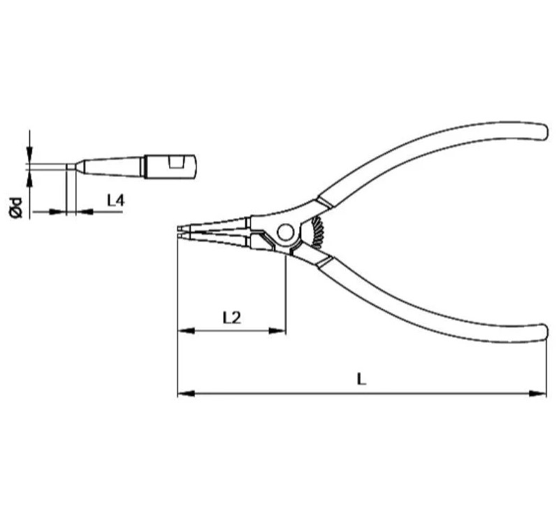 Ceta Form Turkish External Straight Circlip Pliers 225mm (Model: E65-44-0225)