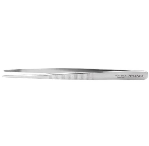 Straight Tweezers, 120 Mm Length, Nickel-Plated, Turkish Ceta Form – Model H43-06-120