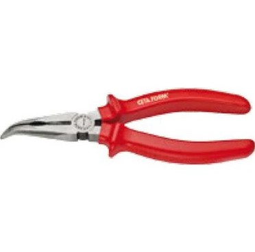 Bent Jaw Long Nose Pliers, Polished, PVC Insulated, 8-inch (200 Mm) – Model E16-44-0200