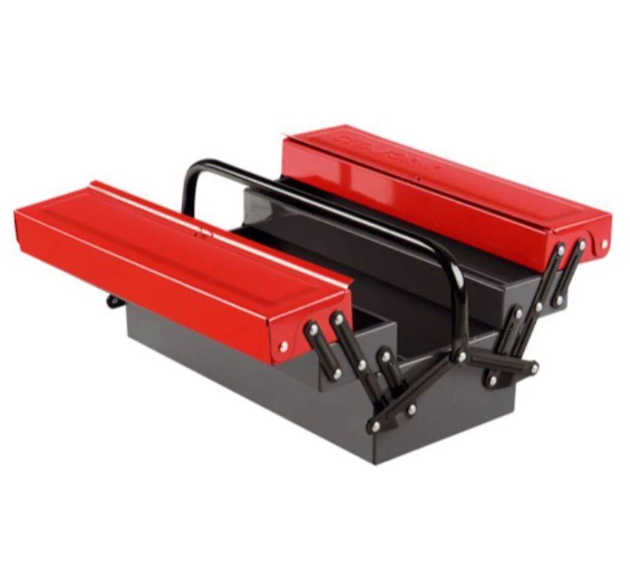 A25-5 Metal Tool Box, 5 Drawers, 46 Cm, Red × Gray, Ceta Form, Turkey