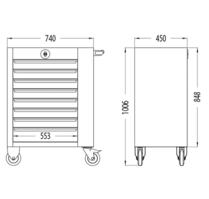 Heavy Duty 6-Drawer Super Tool Trolley, Ceta Form, Turkey, A01-06