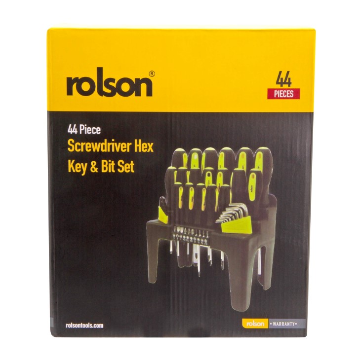 44 Piece Screwdriver, Hex Key & Bit Set ROLSON
