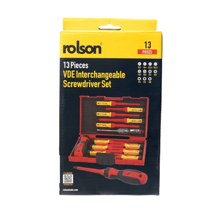 13 Piece VDE Interchangeable Screwdriver Set ROLSON