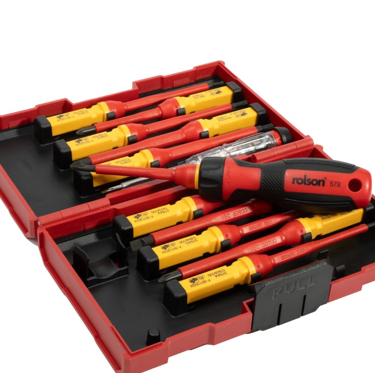13 Piece VDE Interchangeable Screwdriver Set ROLSON