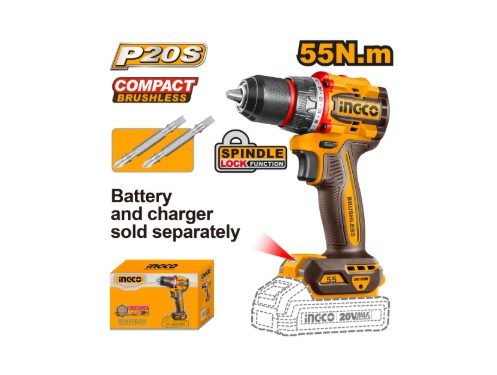 Compact Brushless Cordless Drill 20 V INGCO