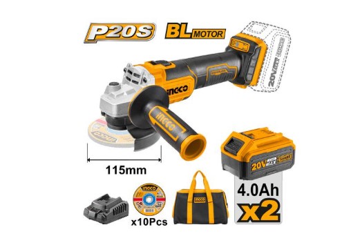 Cordless Angle Grinder 20 V 115Mm INGCO