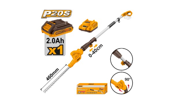 Cordless Pole Hedge Trimmer 20 V 460Mm INGCO