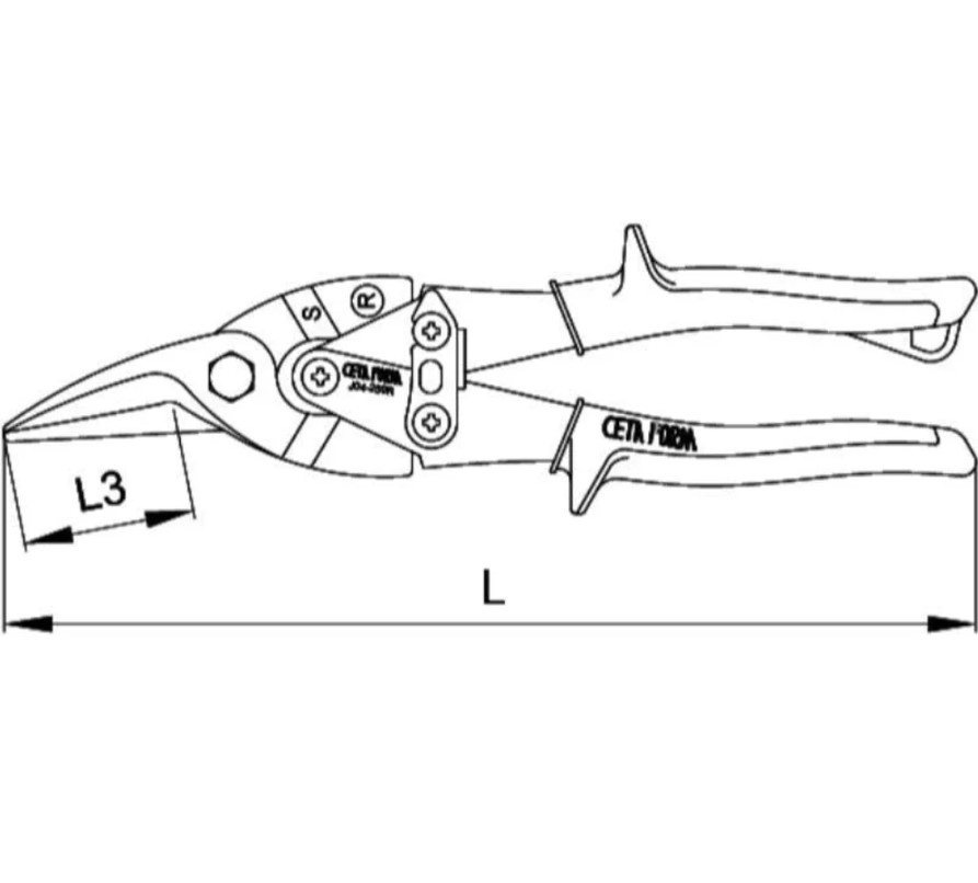Ceta Form Insulated Tin Snips, Green/Black, Right, 250mm, Model J04-250R