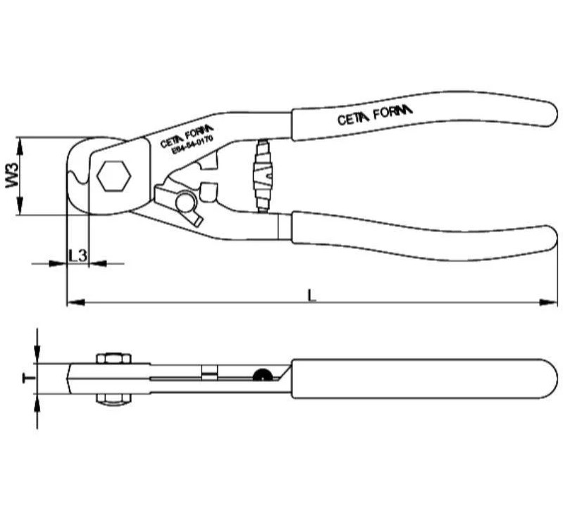 Ceta Form Steel Wire Cutter 170mm, Model E64-54-0170
