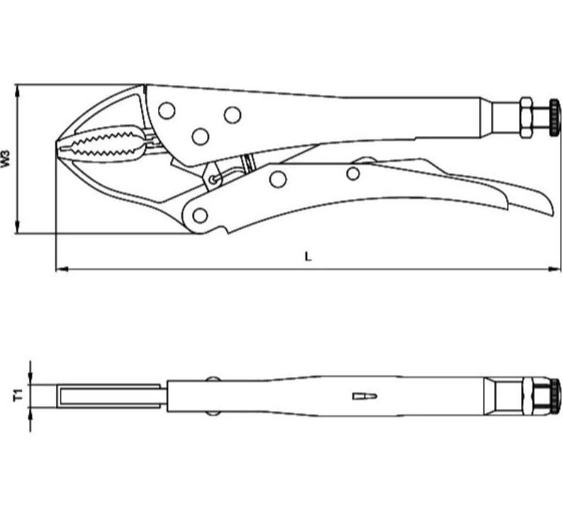 Ceta Form Flat Jaw Locking Pliers, H.D., 9.25", Model E51-16-0235
