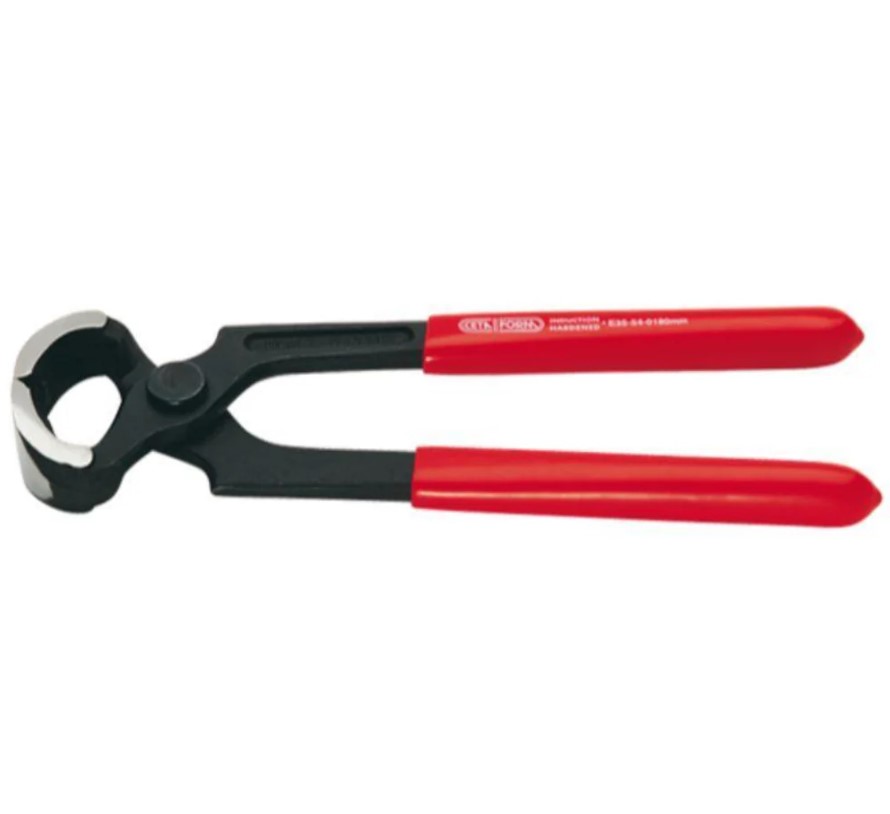 Ceta Form Pincer, Black Finish, Red Handle, 6.5", Turkish Made, Model E35-54-0160