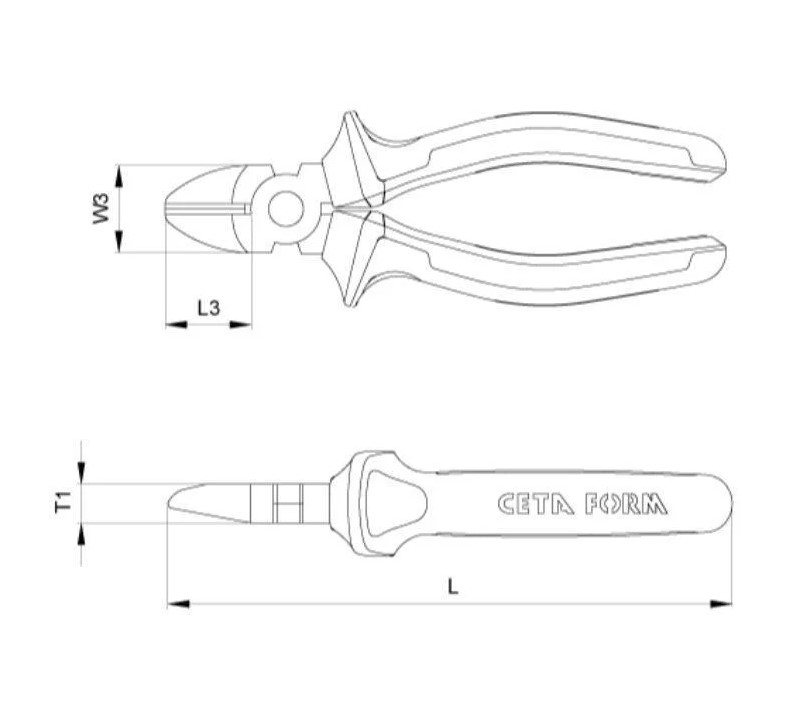 Ceta Form Diagonal Cutting Pliers 1000V Insulated, 7", Turkish Made, Model G12-18-0180