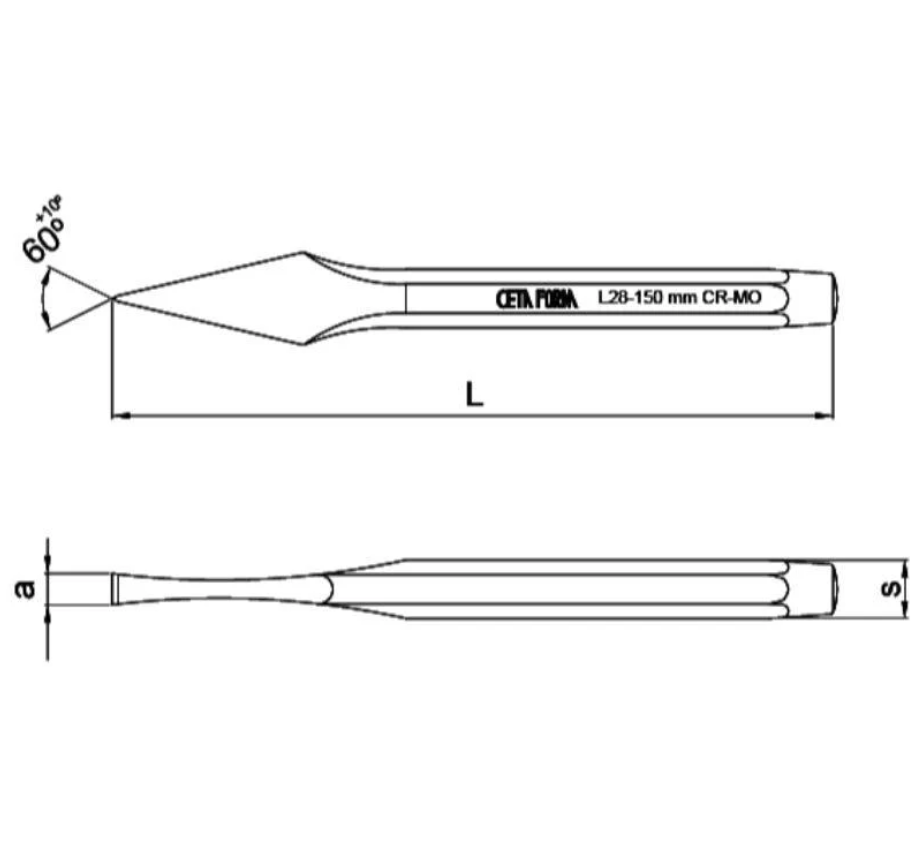 Ceta Form L28-125  Punch, Nickel-Plated, 5 × 125 Mm, Made In Turkey