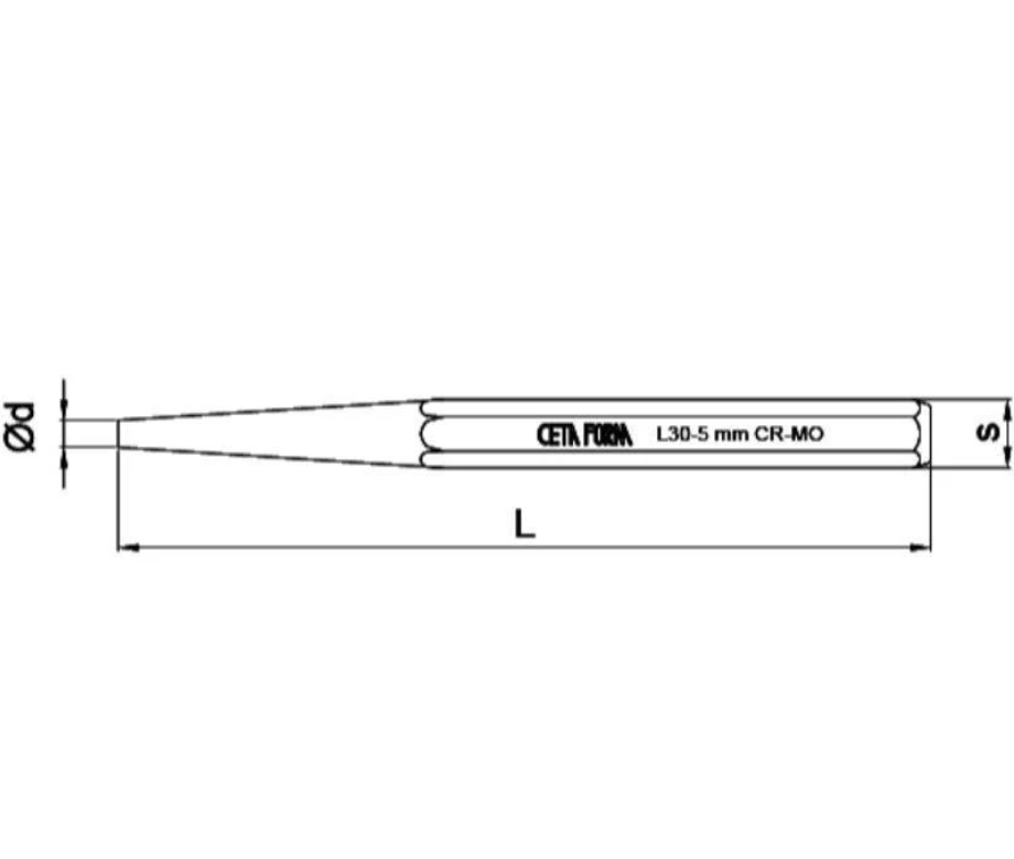 3mm Ceta Form Taper Pin Punch – Turkish – L30-3