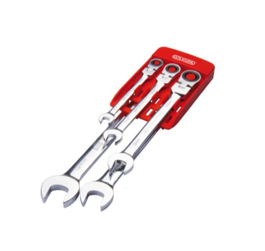 5-piece Serrated Ratcheting Combination Wrench Set — Sizes 8, 10, 13, 17, 19 Mm, CETA FORM, Turkish, B06-P05