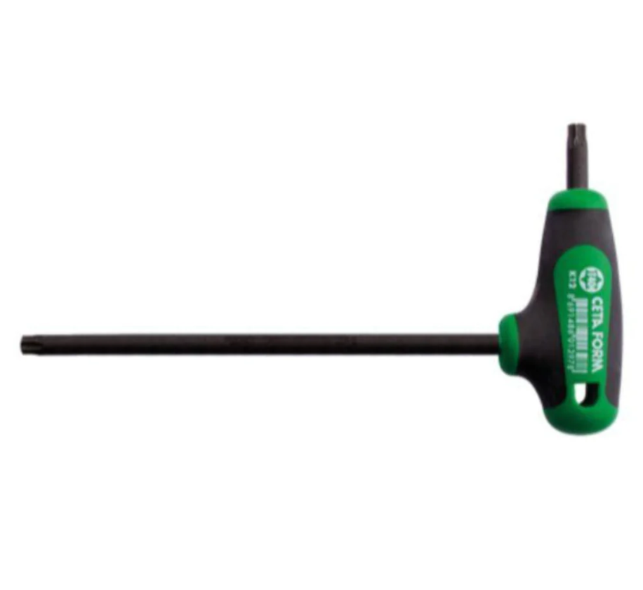 T9 × 100 mm T-handle serrated Torx key wrench, CETA FORM, Turkish, K12-009-100