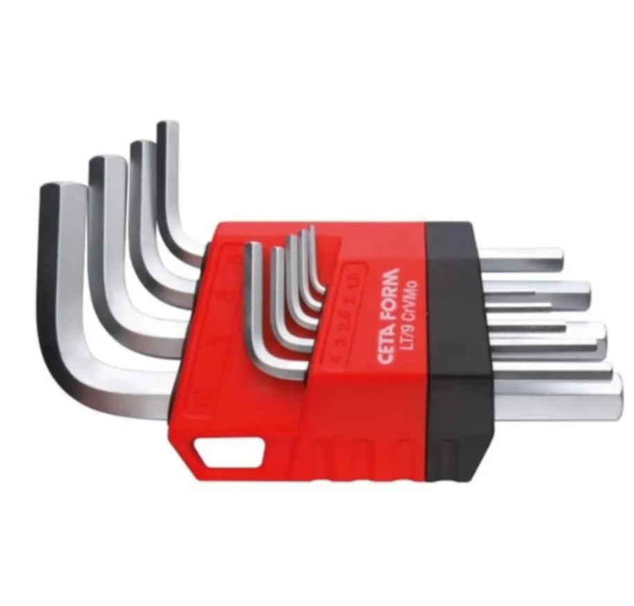 9-piece Short Hex Key Wrench Set, CETA FORM, Turkish, LT/9